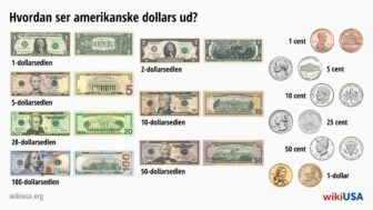 Amerikanske dollars – sådan ser sedler og mønter ud