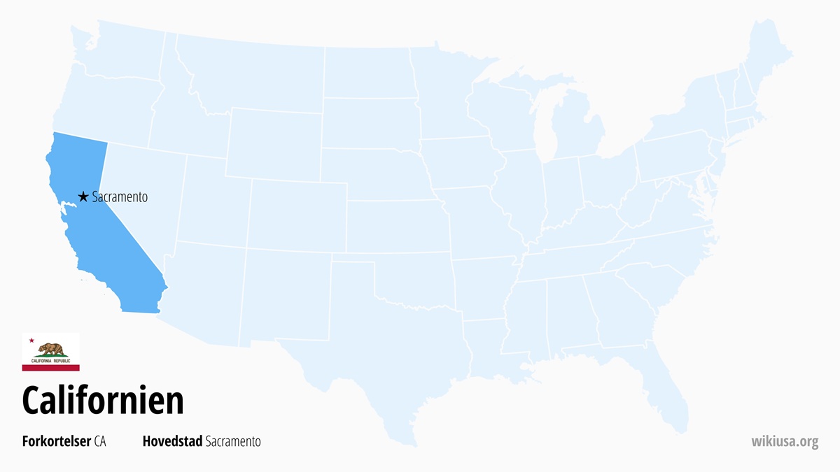 Kort over staten Californien | Hvor ligger Californien? | Californien (delstat i USA) – Sjove Fakta, Seværdigheder, Byer