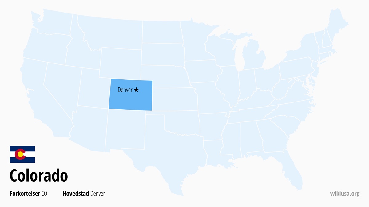 Kort over staten Colorado | Hvor ligger Colorado? | Colorado (delstat i USA) – Sjove Fakta, Seværdigheder, Byer