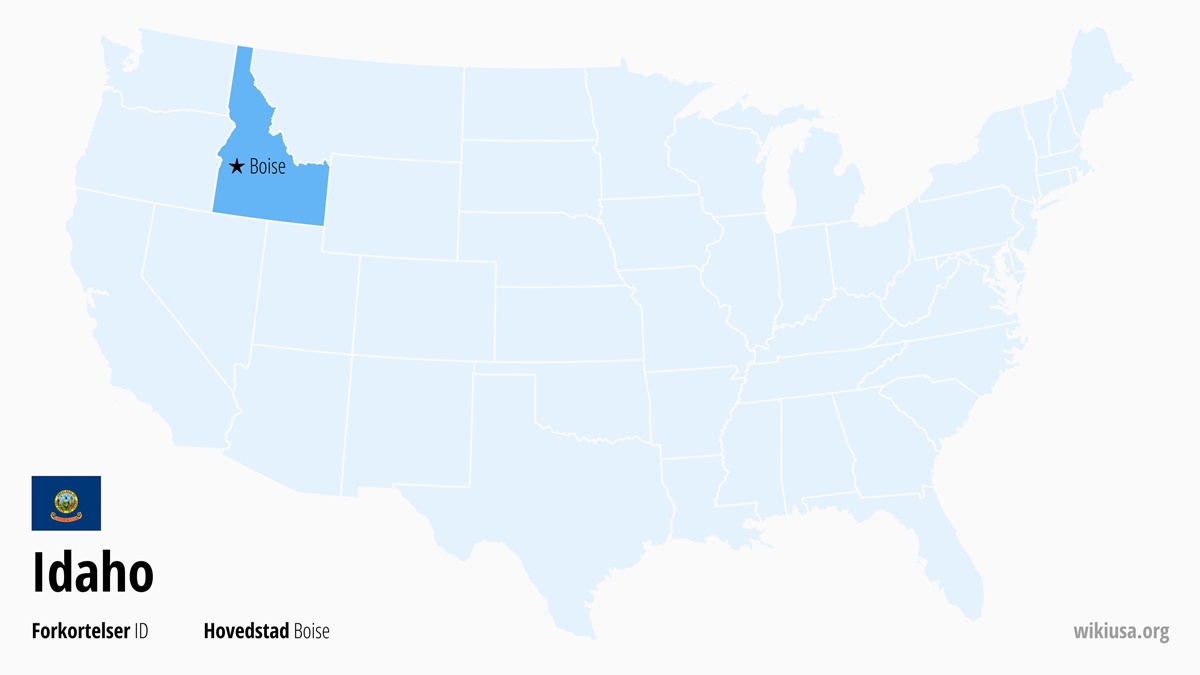 Kort over staten Idaho | Hvor ligger Idaho? | Idaho (delstat i USA) – Sjove Fakta, Seværdigheder, Byer