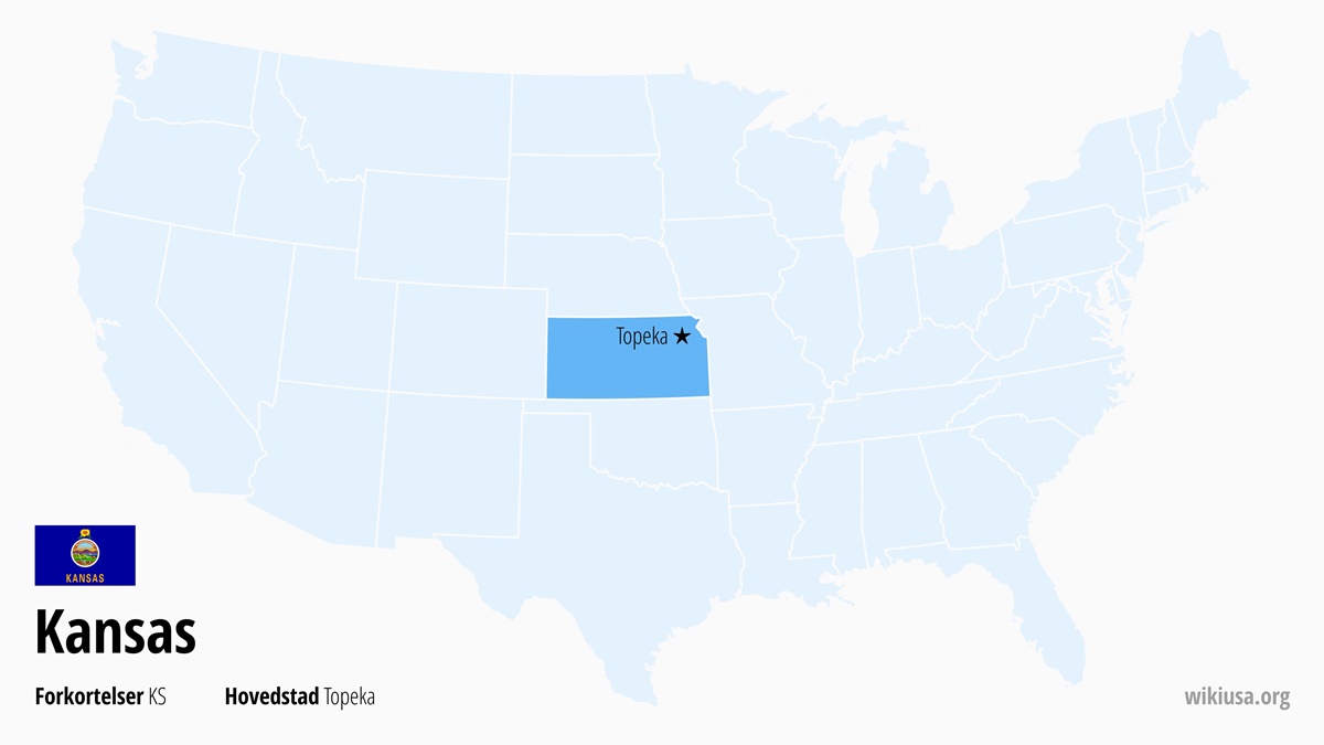 Kort over staten Kansas | Hvor ligger Kansas? | Kansas – sjove fakta, kort, største byer, hvad man skal se