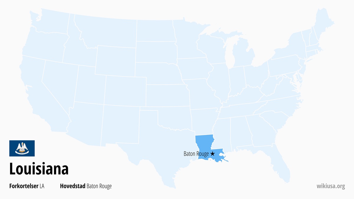 Kort over staten Louisiana | Hvor ligger Louisiana? | Louisiana (delstat i USA) – Sjove Fakta, Seværdigheder, Byer