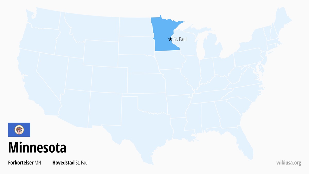 Kort over staten Minnesota | Hvor ligger Minnesota? | Minnesota (delstat i USA) – Sjove Fakta, Seværdigheder, Byer