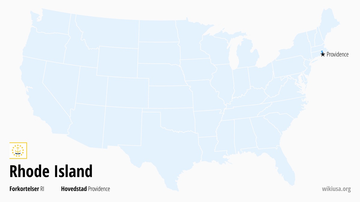 Kort over staten Rhode Island | Hvor ligger Rhode Island? | Rhode Island (delstat i USA) – Fakta, Seværdigheder, Byer