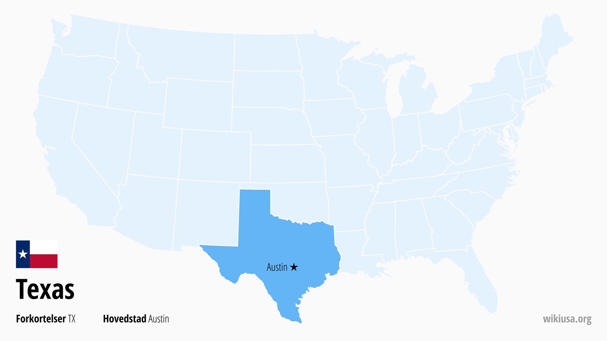 Kort over staten Texas | Hvor ligger Texas? | Texas (delstat i USA) – Sjove Fakta, Seværdigheder, Byer