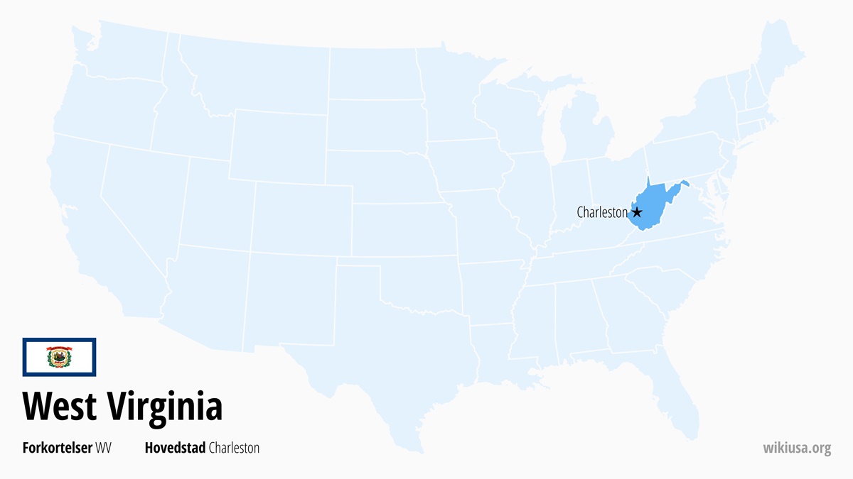 Kort over staten West Virginia | Hvor ligger West Virginia? | West Virginia (delstat i USA) – Fakta, Seværdigheder, Byer