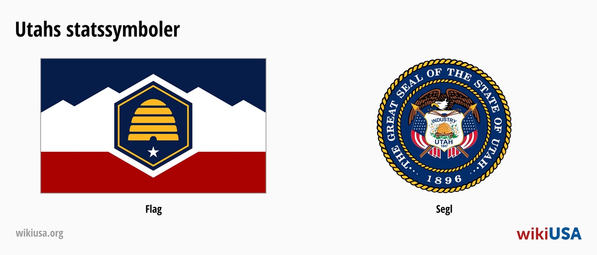 Utahs statsflag | Utahs officielle segl